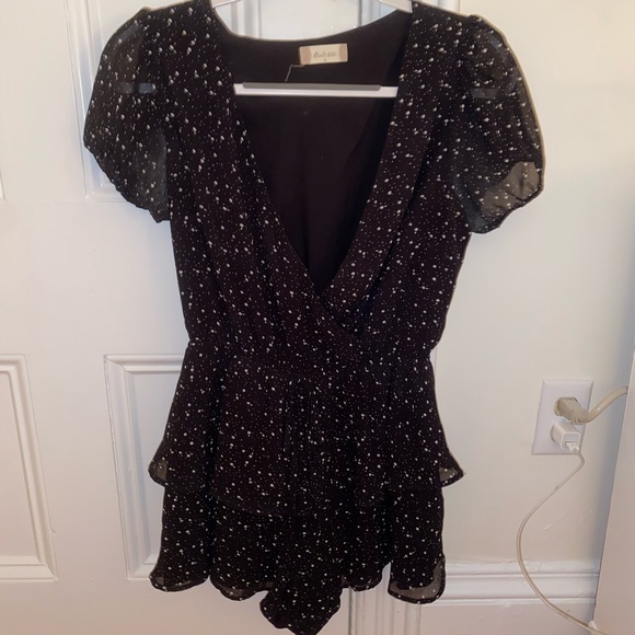 Altar’d State Black Romper with White Dotted Design, Size S - Picture 2 of 5